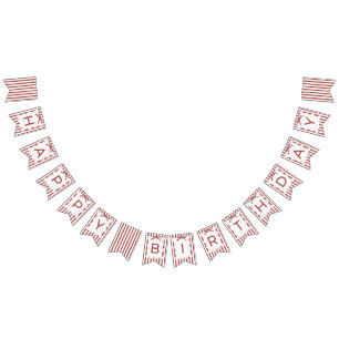 Bandeirinha Decoração de Banner de Aniversário de Inverno Verm