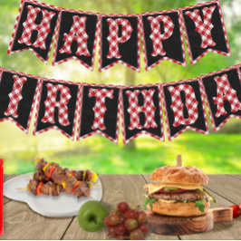 Bandeirinha Decoração de Festa de aniversário do quintal com i