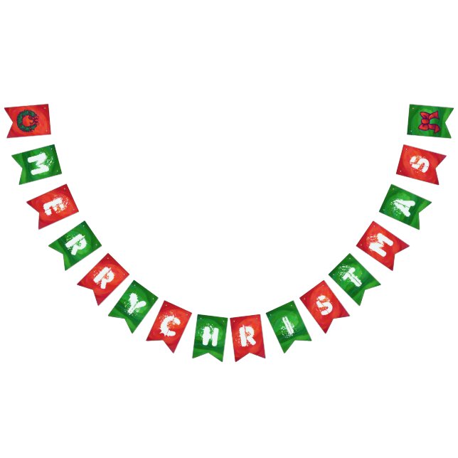 Bandeirinha Decoração de Natal Vermelha e Verde (Todos)