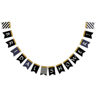 Bandeirinha Decoração Dourada da festa do Chá de panela branco