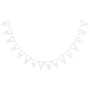 Bandeirinha Desenho floral intrincado e simétrico em rosa e b