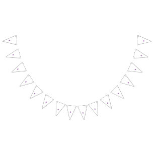 Bandeirinha Desenho ornamentado e simétrico com roxo, rosa e