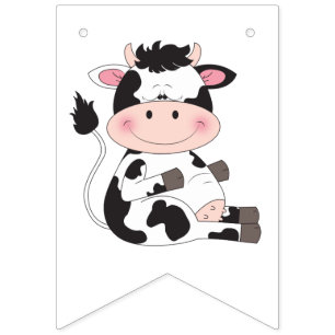 Bandeirinha Desenhos animados bonitos da vaca do bebê
