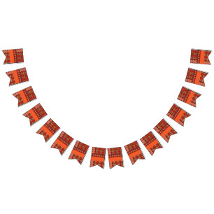 Bandeirinha design de padrão vermelho e dourado