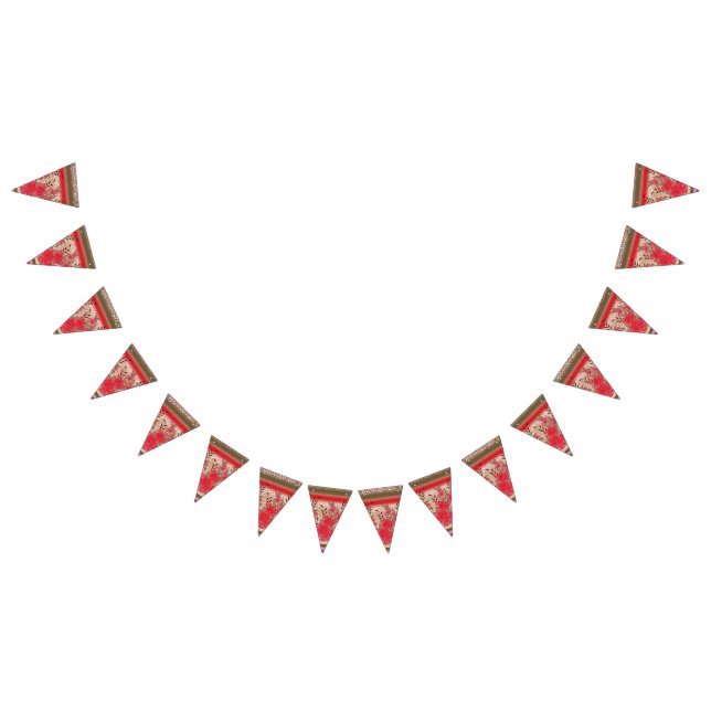 Bandeirinha Design de tecido de intricato com padrões florais (Todos)