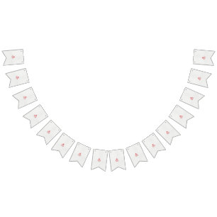 Bandeirinha design de uma flor vermelha sobre fundo branco