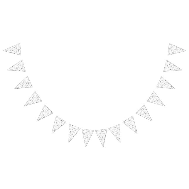 Bandeirinha Design floral branco e preto elegante d (Todos)