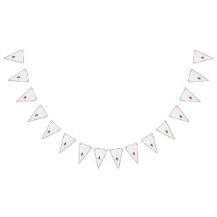 Bandeirinha design vermelho e castanho sobre fundo branco