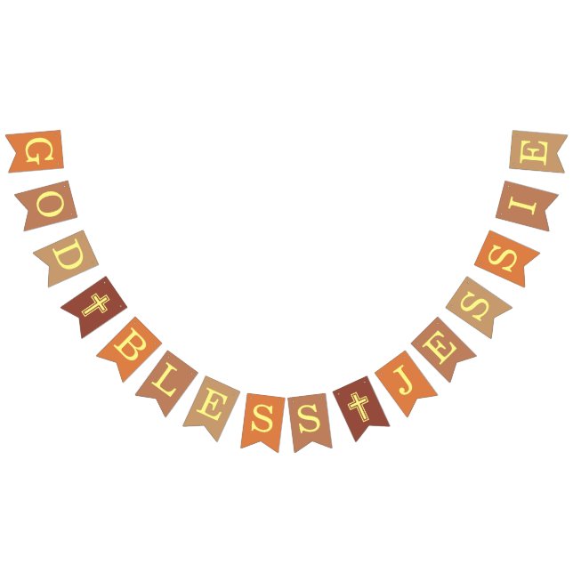 Bandeirinha Deus abençoe 6 Letras Confirmação de Batismo Neutr (Todos)