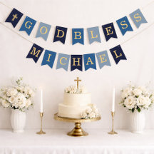 Deus Abençoe Boy Blue 7 Letras Batismo Comunhão