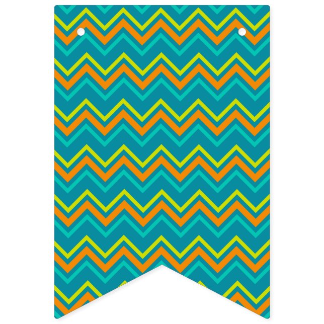 Bandeirinha Dinossauro Geométrico com Linha Zig Zag Laranja Am (Primeira Bandeira)