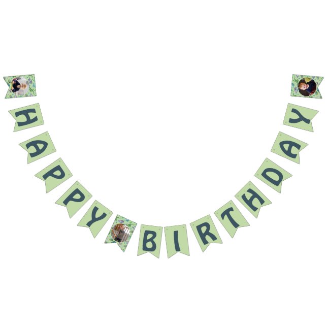 Bandeirinha Dinossauros Jurássicos Verdes em Raiva (Todos)