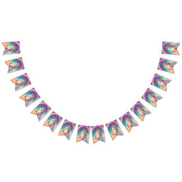 Bandeirinha Divertido e Colorido Unicórnio Que Era Feliz Anive