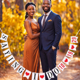 BANDEIRINHA DIZENDO SIM: DATA DE CASAMENTO PERSONALIZADA