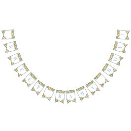 Bandeirinha Doce Menino Citrus Chá de fraldas Azul Pó