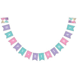 Bandeirinha Doce Rosquinha de Aquarela Feliz Aniversário