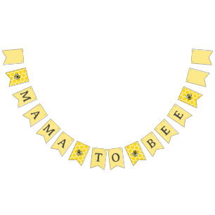 Bandeirinha Doce Vintage Mama Para O Chá de fraldas Amarelo