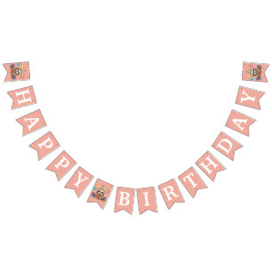 Bandeirinha Docinho Feliz Aniversário Rosa