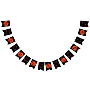 Bandeirinha Doçura ou travessura com bruxa & bastões na lua