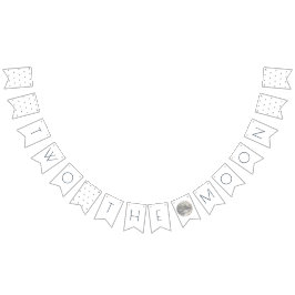 Bandeirinha Dois segundo aniversário da Moon White Silver Boy