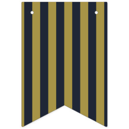 Bandeirinha Dourado Elegante e Marinho - faixas verticais azui