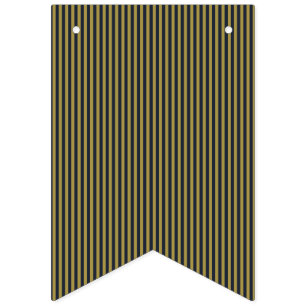Bandeirinha Dourado fino Elegante e Marinho Vertical Strips Ve
