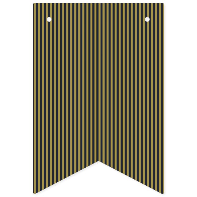 Bandeirinha Dourado fino Elegante e Marinho Vertical Strips Ve (Primeira Bandeira)