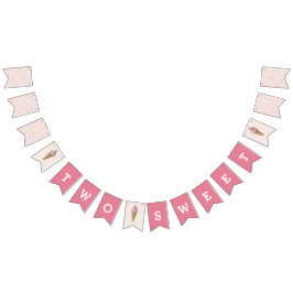 Bandeirinha Duas Banner de Sorvete Rosa Doce