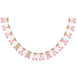 Bandeirinha É um chá de fraldas de vaquinha rosa