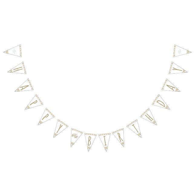 Bandeirinha É um um feliz aniversario selvagem do monograma (Todos)