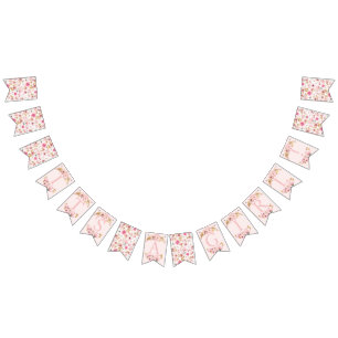 Bandeirinha É uma faixa de Chá de fraldas - Rosa Esbranquiçado