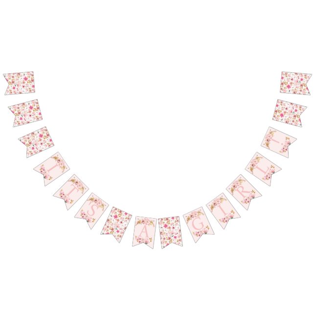 Bandeirinha É uma faixa de Chá de fraldas - Rosa Esbranquiçado (Todos)