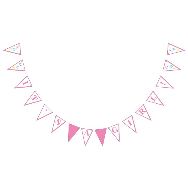 Bandeirinha É uma moça ABC Pastel Colors bunting banner (Todos)