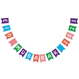 Bandeirinha Eid Mubarak 2023 - Banner Colorido das Decorações