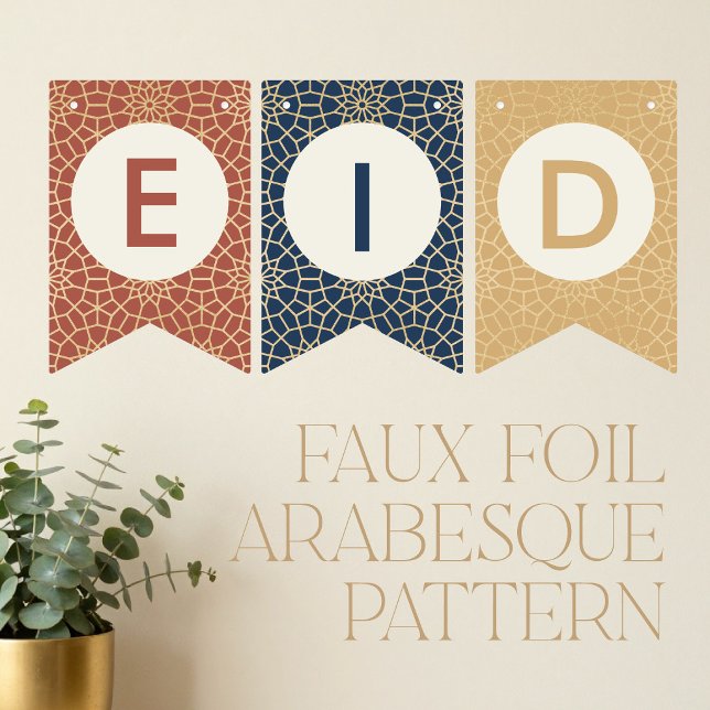 Bandeirinha Eid Mubarak Padrão Árabe (Criador carregado)