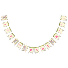 Bandeirinha Elefante Floral Bonito é um Chá de fraldas