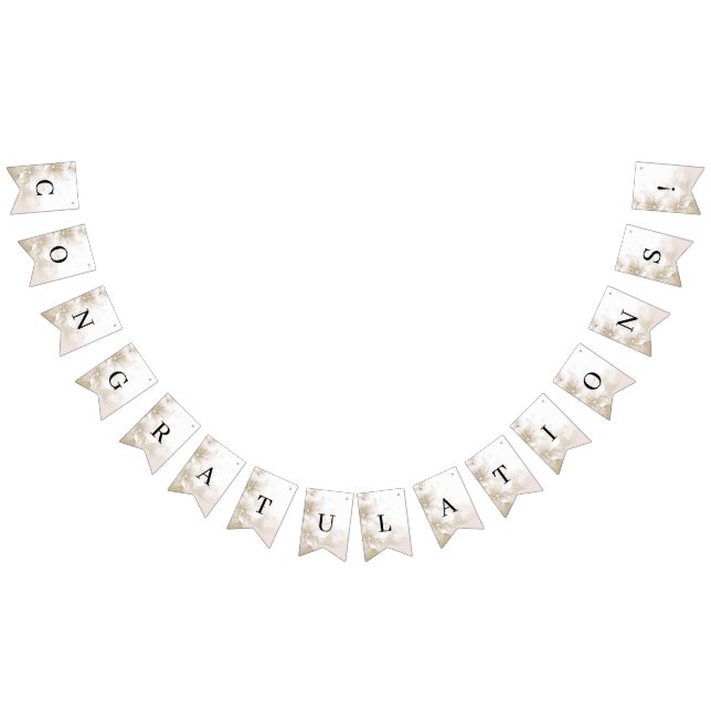 Bandeirinha Elegant Ivory White Flowers Bunting Flag (Todos)