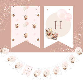 Bandeirinha Elegante Bohemian Pastel Pattern