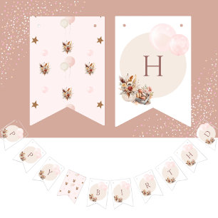 Bandeirinha Elegante Bohemian Pastel Pattern