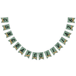 Bandeirinha Elegante Bunting Personalizado Verde Sálvia para F
