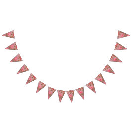 Bandeirinha Elegante desenho de tecido apresentando floral int