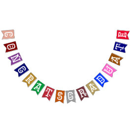 Bandeirinha Elegante Parabéns Boné Formando, Diploma Colorido