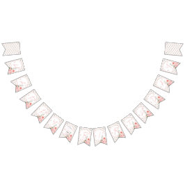 Bandeirinha Elegante primeiro aniversario Rosa Rosa Cor-de-Águ