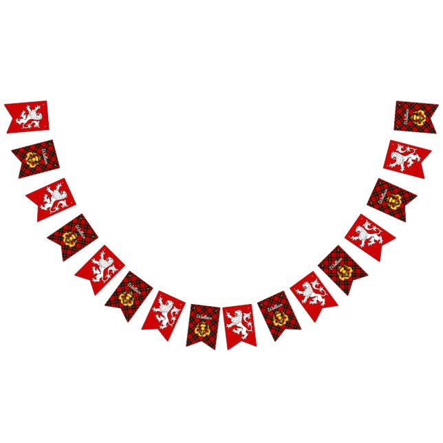 Bandeirinha Escudo do Brasão de Armas de Wallace & Tartan  (Todos)