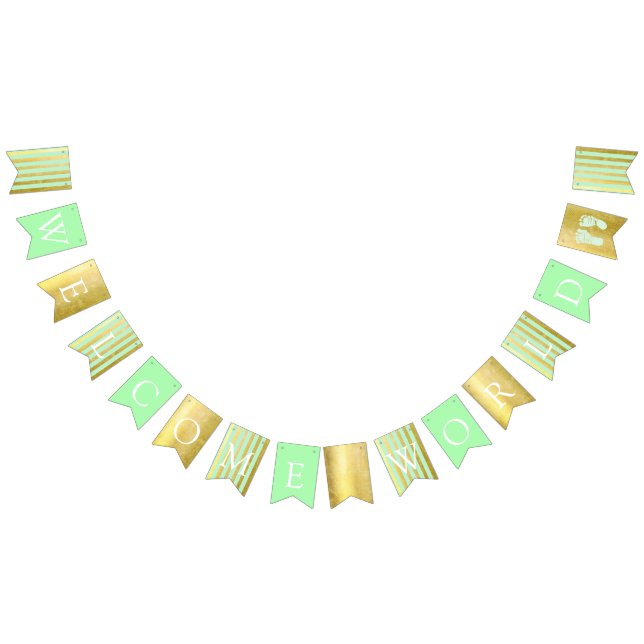 Bandeirinha Espaço de boas-vindas ao Chá de fraldas verde e Do (Todos)