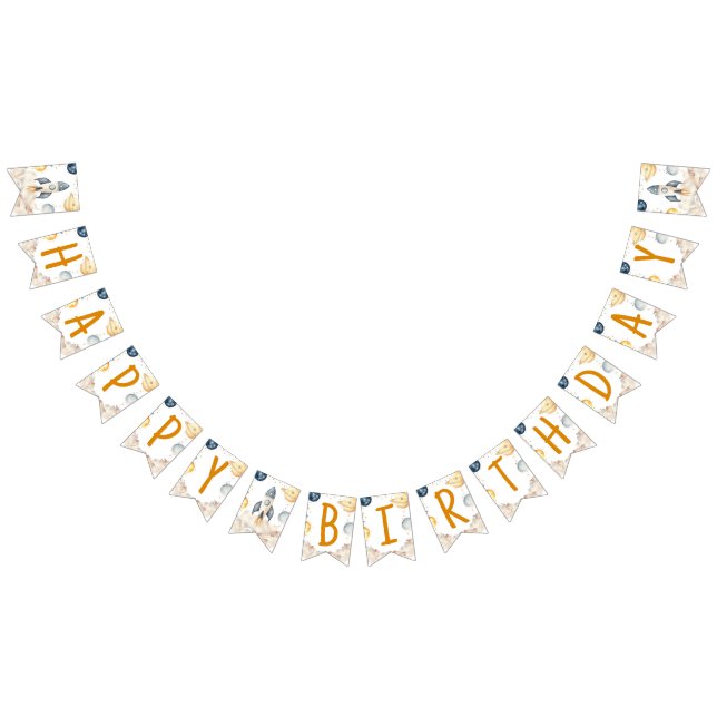 Bandeirinha Espaço Primeira Viagem Em Torno Da Festa de aniver (Todos)