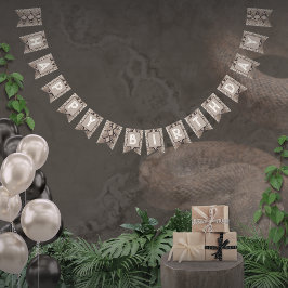 Bandeirinha Estampa de Animal Cobra Bege Aniversário