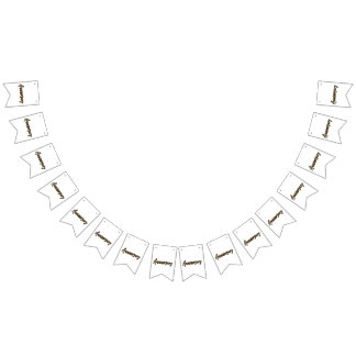 Bandeirinha Estandarte de Aniversário Dourado