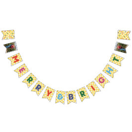 Bandeirinha Estandarte de bandeirolas amarelo xadrez Merry & B