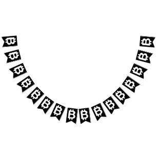 Bandeirinha Estandarte de Bunting Bitcoin B Cool